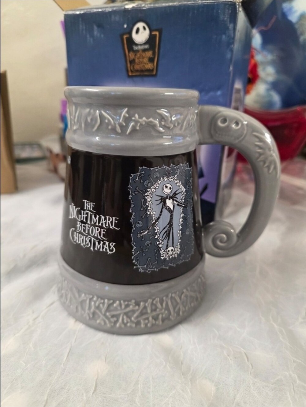 Disney The Nightmare Before Christmas Black & Gray Ceramic Stein Mug